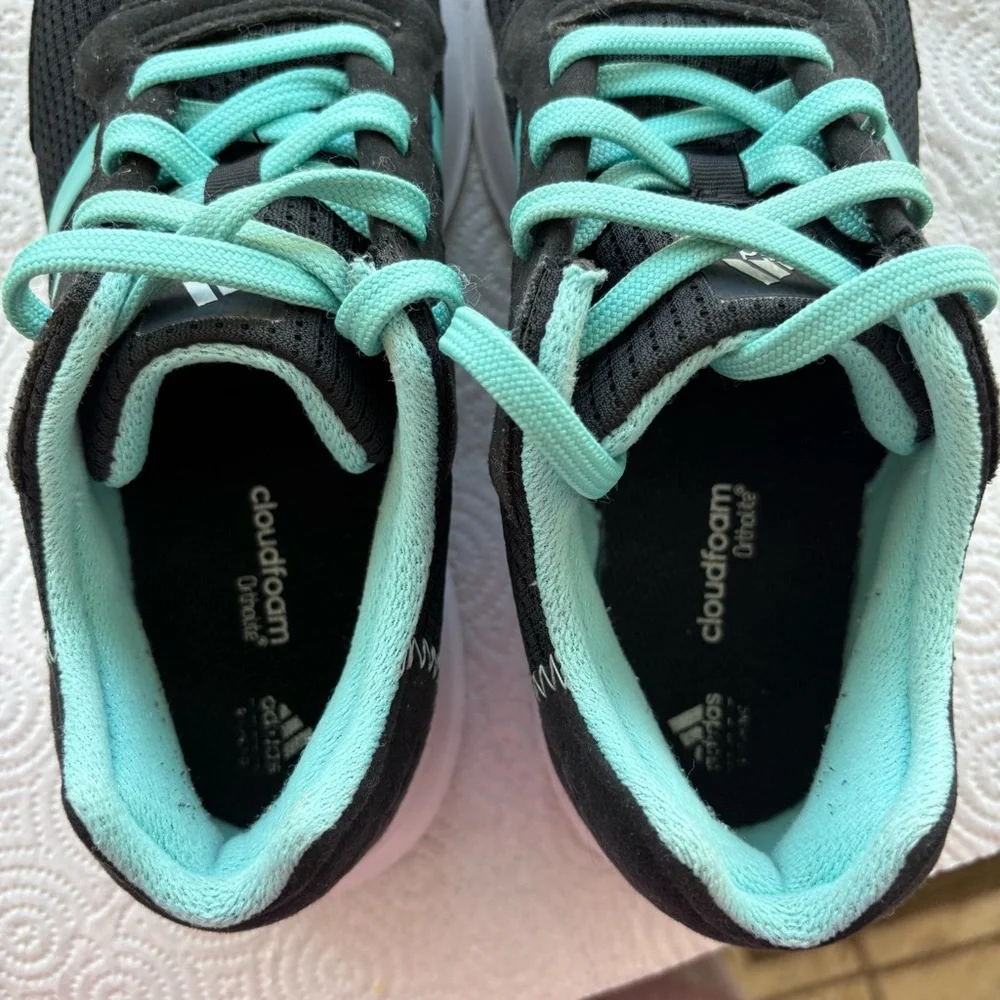 Adidas Element Refresh Black and Turquoise Sneakers SZ 7 Worn 1X